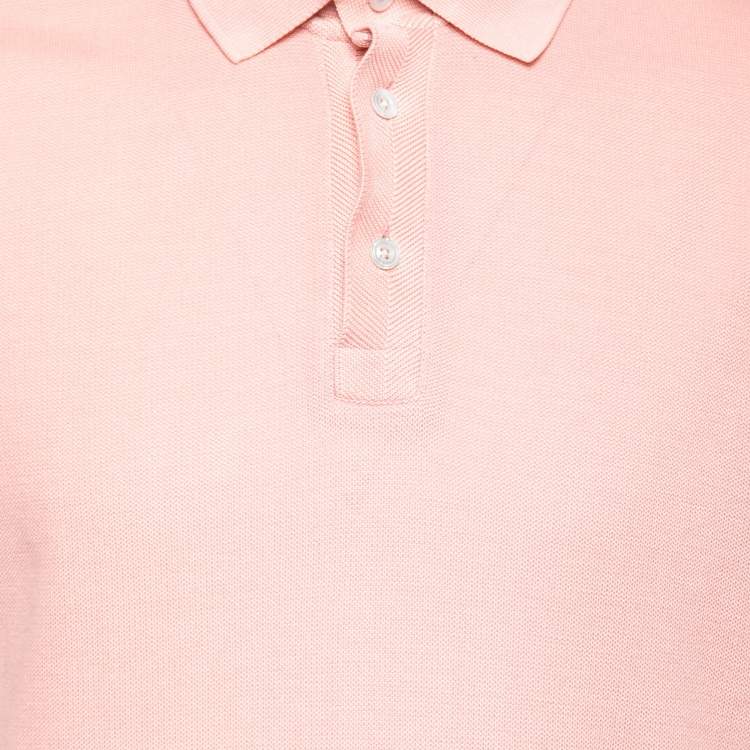 Pre Owned Tom Ford Pink Cotton Short Sleeve Polo T-Shirt XL