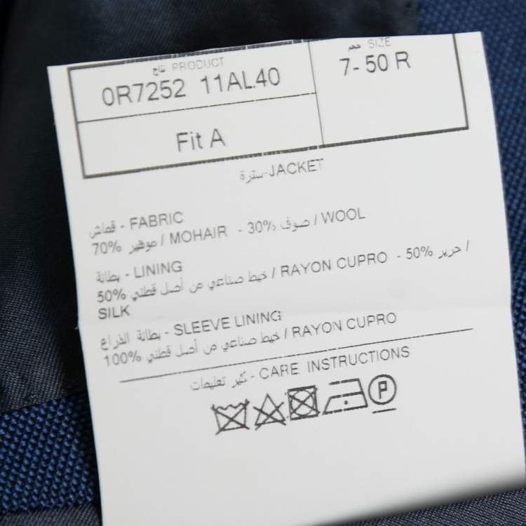 Pre Owned Tom Ford Blue Mohair Wool Single Breasted Blazer L