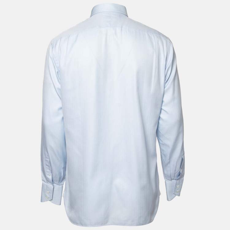 Pre Owned Tom Ford Blue Cotton Button Down Shirt L