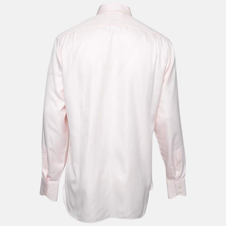 Pre Owned Tom Ford Pink Cotton Button Down Shirt L