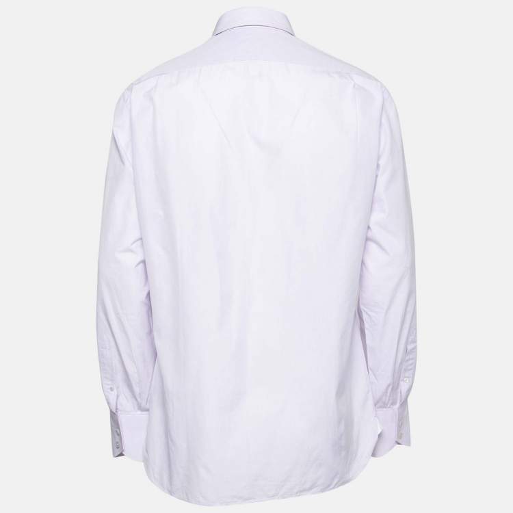 Pre Owned Tom Ford Lavender Cotton Button Front Shirt L