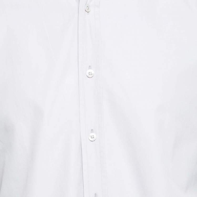 Pre Owned Tom Ford Grey Cotton Long Sleeve Button Front Shirt L