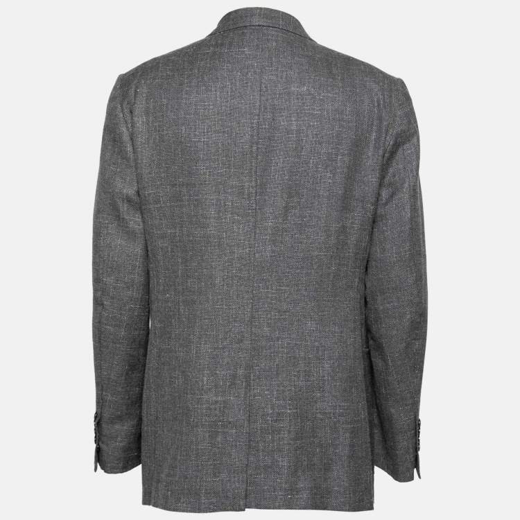 Pre Owned Tom Ford Grey Wool Button Front Long Sleeve Blazer XXXL