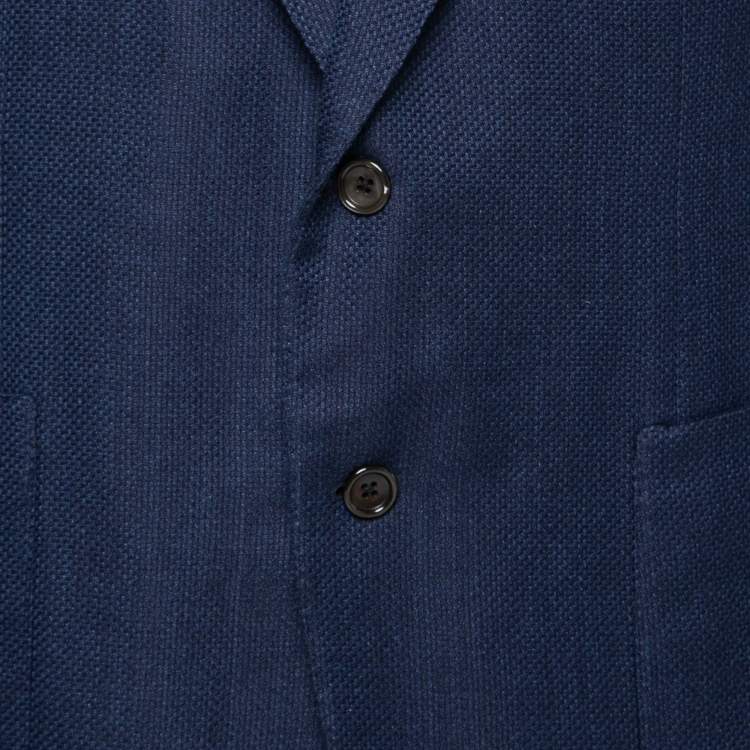 Pre Owned Tom Ford Blue Cashmere Button Front Long Sleeve Blazer XXL