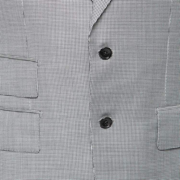 Pre Owned Tom Ford Monochrome Wool Button Front Blazer L