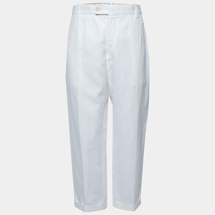 Pre Owned Tom Ford White Cotton Blend Trousers XXL Waist 36" 