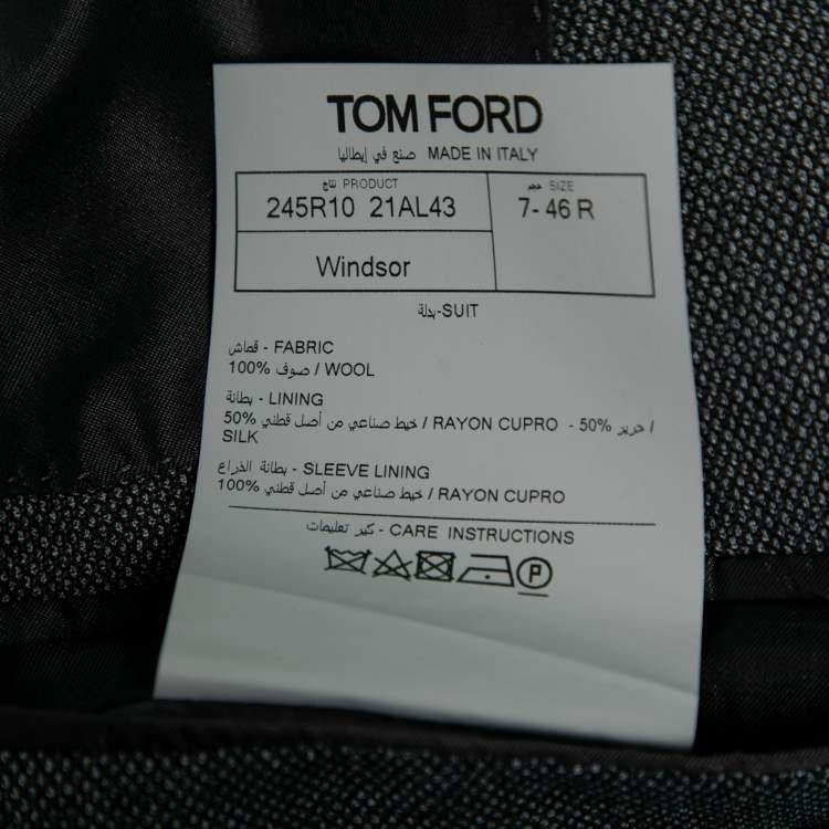 Pre Owned Tom Ford Grey Wool Single Breasted Windsor Single Breasted Blazer & Pant Suit S 