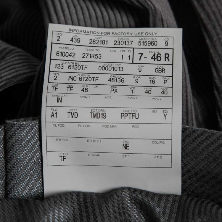 Pre Owned Tom Ford Grey Corduroy Single-Breasted Suit S  