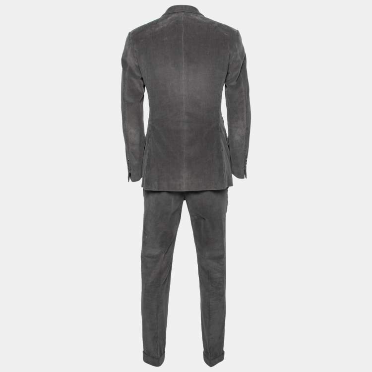 Pre Owned Tom Ford Grey Corduroy Single-Breasted Suit S  