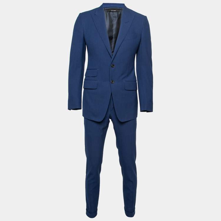 Pre Owned Tom Ford Blue Wool Single-Breasted Suit S  