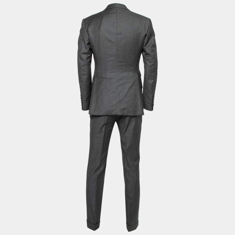 Pre Owned Tom Ford Charcoal Grey Wool Single-Breasted Three-Piece Suit M 