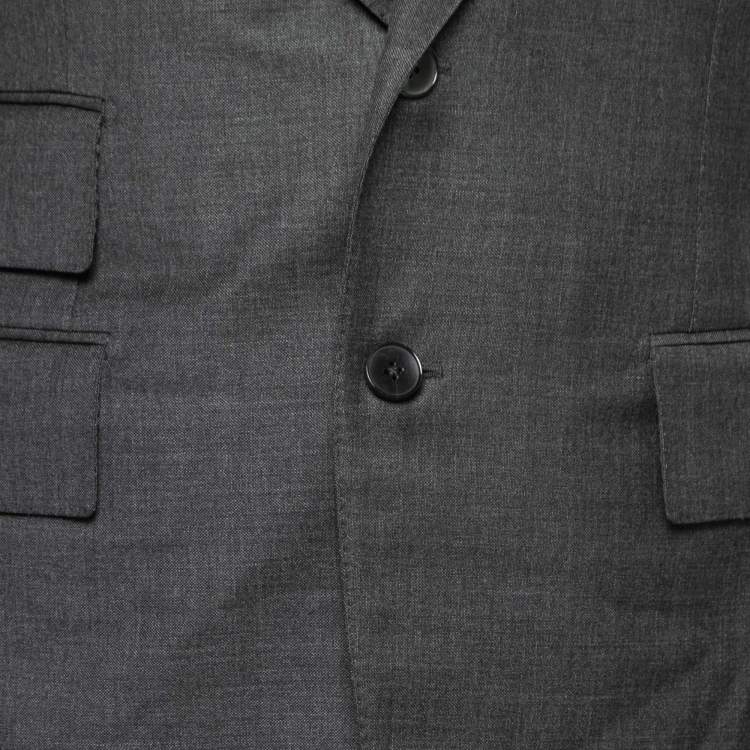 Pre Owned Tom Ford Charcoal Grey Wool Single-Breasted Three-Piece Suit M 