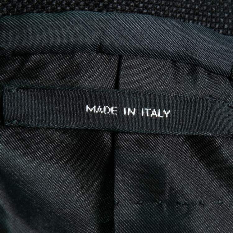 Pre Owned Tom Ford Black Textured Wool-Crepe Single-Breasted Blazer S   