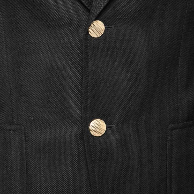 Pre Owned Tom Ford Black Textured Wool-Crepe Single-Breasted Blazer S   