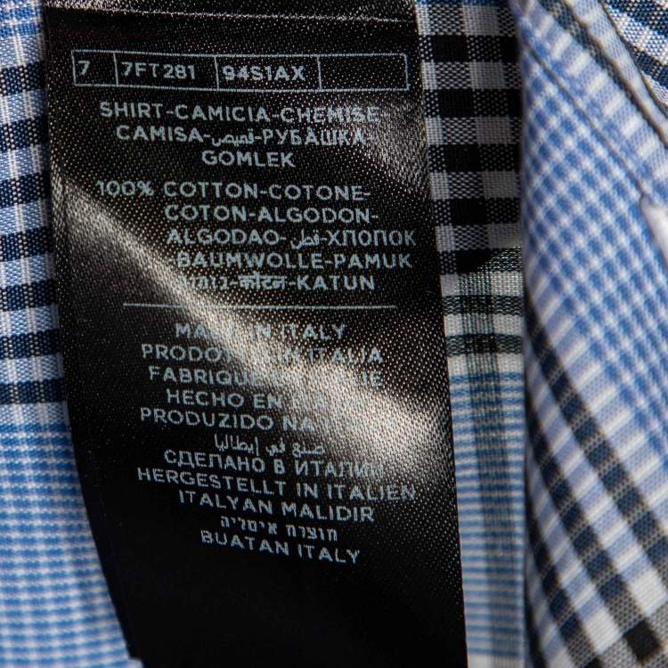Pre Owned Tom Ford  Blue Plaid Cotton Shirt XXL