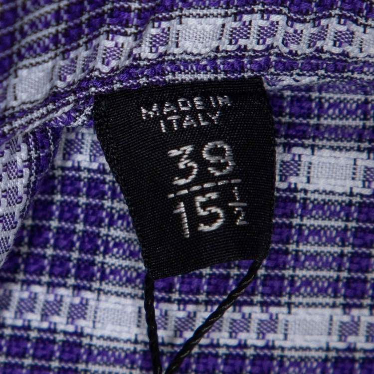 Pre Owned Tom Ford Purple Checked Cotton Shirt M