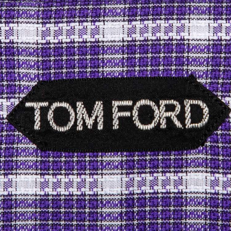Pre Owned Tom Ford Purple Checked Cotton Shirt M