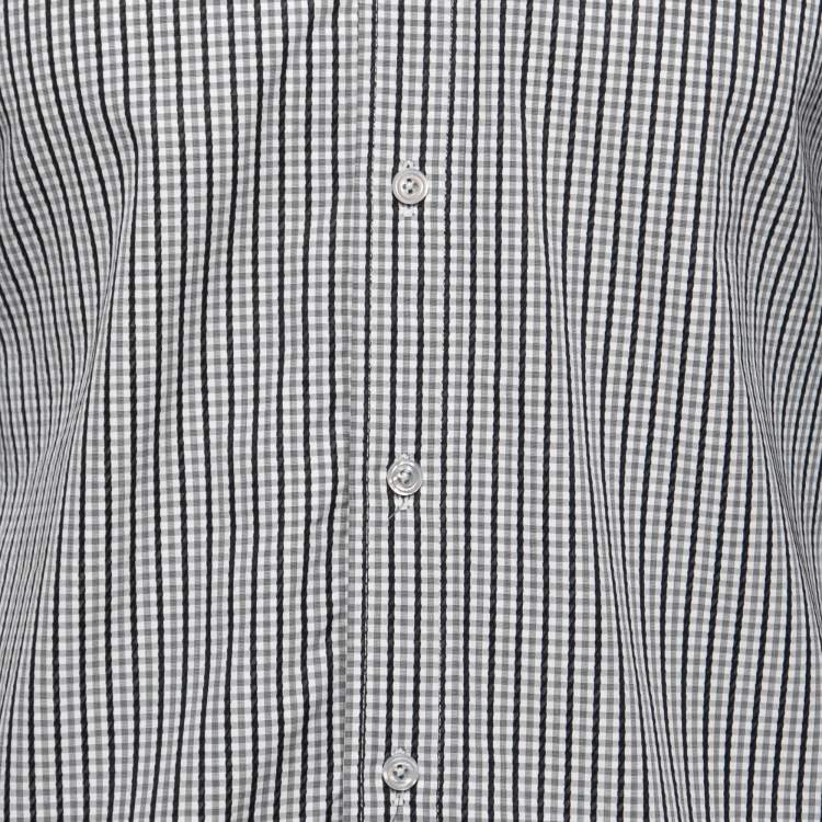 Pre Owned Tom Ford Grey Checked Cotton Shirt M