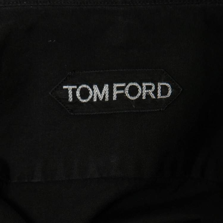Pre Owned Tom Ford Black Cotton Barrel Cuff Shirt S