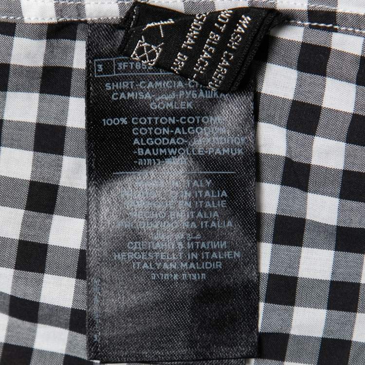 Pre Owned Tom Ford Monochrome Gingham Check Cotton Shirt M