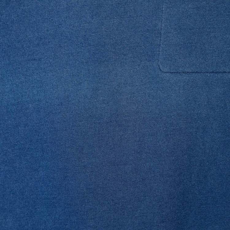 Pre Owned Tom Ford Blue Denim Long Sleeve Polo T-Shirt XXL