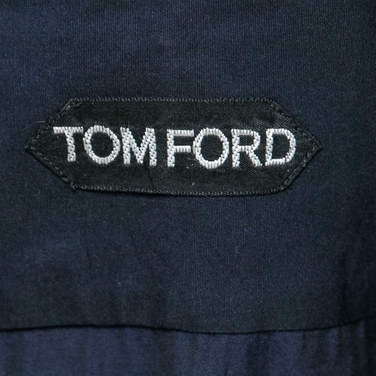Pre Owned Tom Ford Dark Blue Cotton Button Front Shirt M