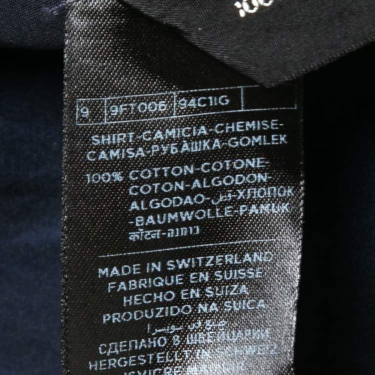 Pre Owned Tom Ford Dark Blue Cotton Button Front Shirt M