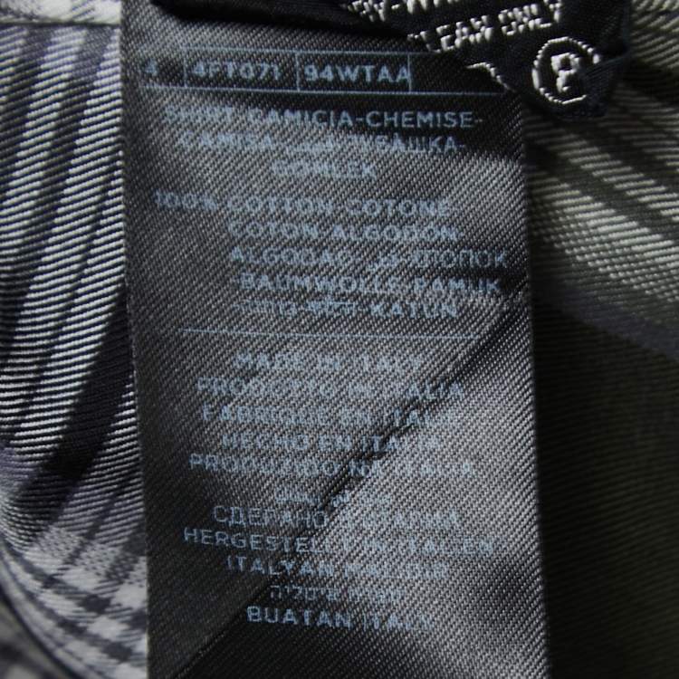 Pre Owned Tom Ford Grey Plaid Cotton Button Front Shirt XL