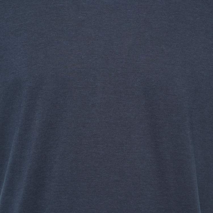 Pre Owned Tom Ford Navy Blue Cotton-Blend Crewneck Polo T-Shirt XL