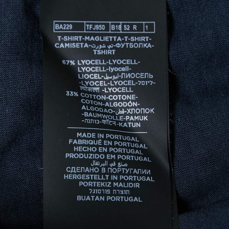 Pre Owned Tom Ford Navy Blue Cotton-Blend Crewneck Polo T-Shirt XL