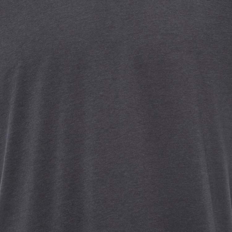 مملوكة مسبقًا Tom Ford Dark Grey Cotton-Blend Crewneck Polo T-Shirt XL