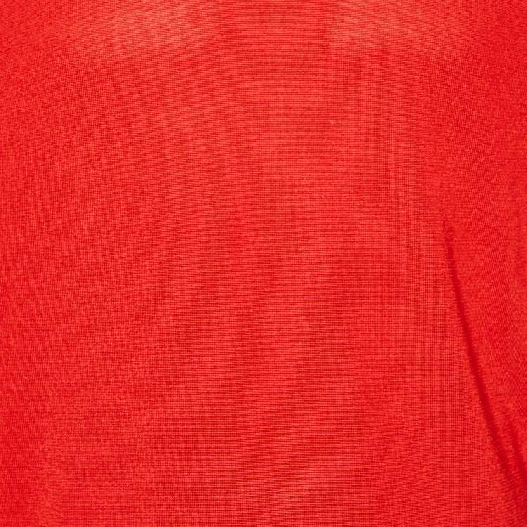 Pre Owned Tom Ford red Cotton Knit Long Sleeve Jumper XXL