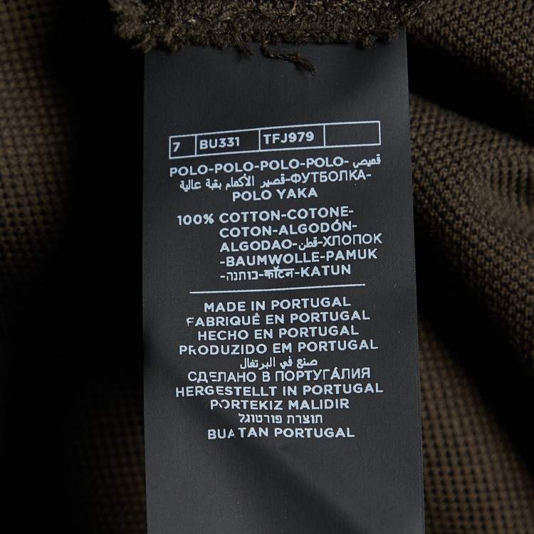 Pre Owned Tom Ford Olive Green Cotton Pique Polo T-Shirt M
