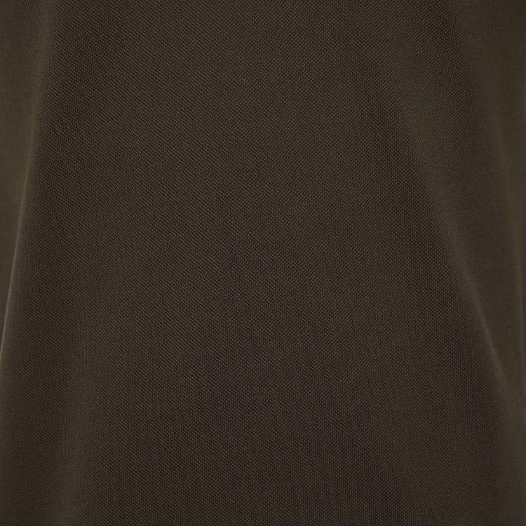 Pre Owned Tom Ford Olive Green Cotton Pique Polo T-Shirt M