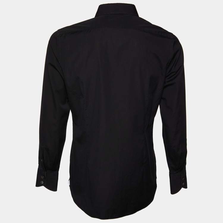 Pre Owned Tom Ford Black Cotton Button Front Shirt L
