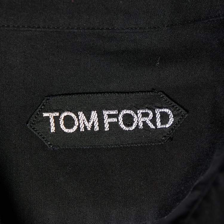 Pre Owned Tom Ford Black Cotton Button Front Shirt L