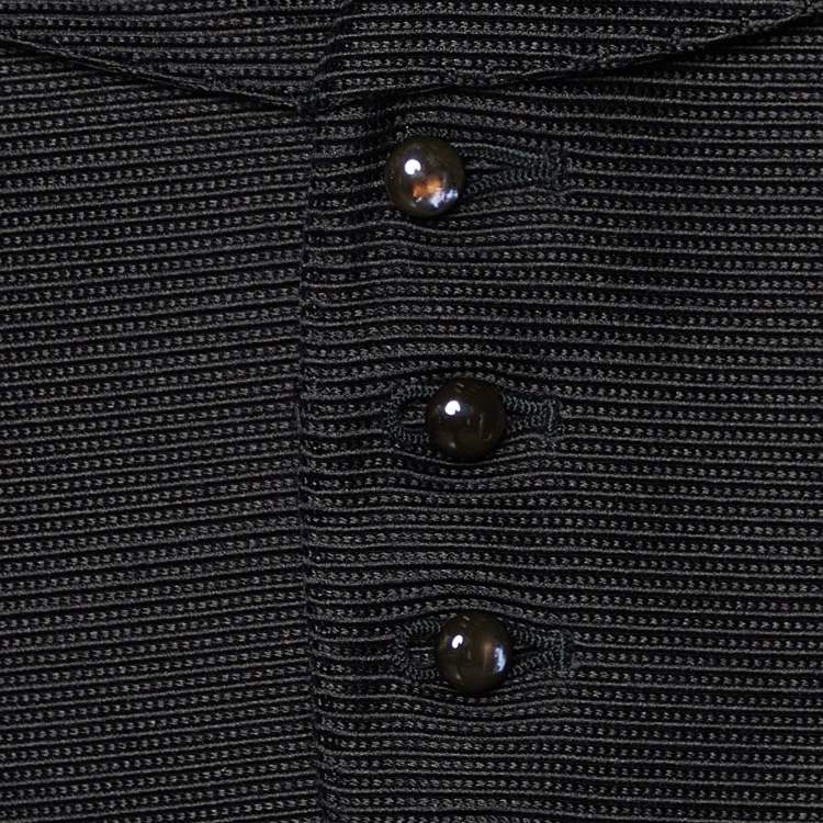 Pre Owned Tom Ford Black Textured Cotton & Silk Gilet S