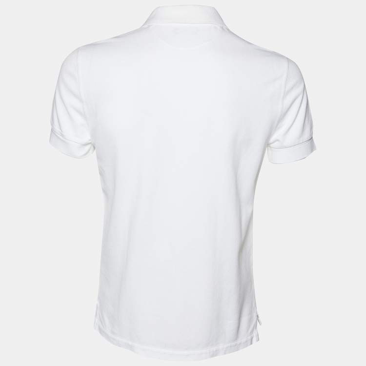 مملوكة مسبقًا Tom Ford White Cotton Pique Polo T-Shirt S