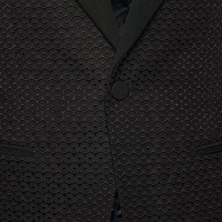 Pre Owned Tom Ford Black Cotton & Silk Jacquard Pattern Blazer S