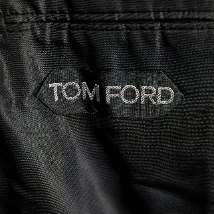 Pre Owned Tom Ford Black Cotton & Silk Jacquard Pattern Blazer S