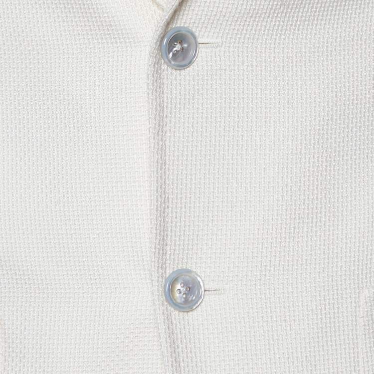 Pre Owned Tom Ford Cream Textured Cotton Blazer S