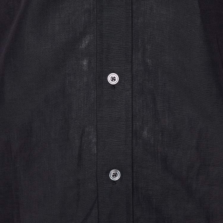 Pre Owned Tom Ford Black Cotton Button Front Shirt S