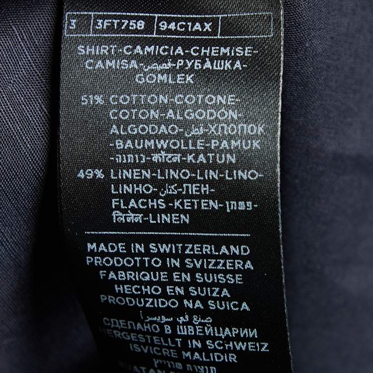 Pre Owned Tom Ford Black Cotton Button Front Shirt S