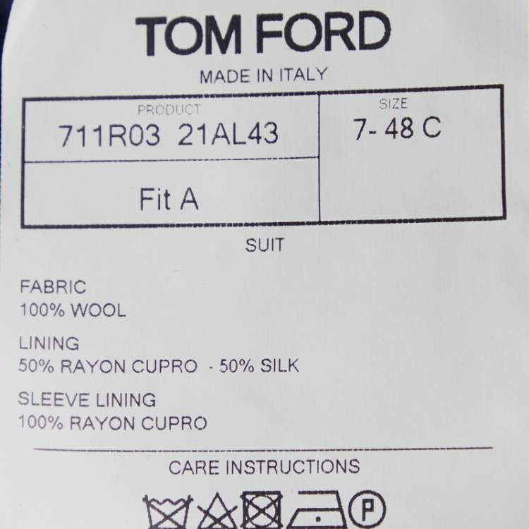Pre Owned Tom Ford Navy Blue Wool Button Front Blazer M