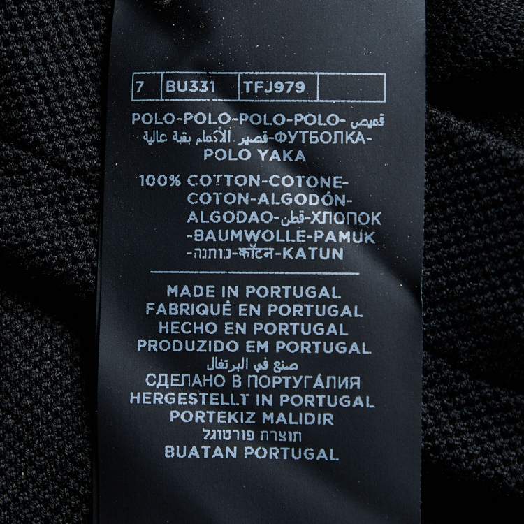 مملوكة مسبقًا Tom Ford Black Cotton Pique Polo T-Shirt M