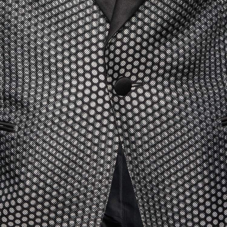 Pre Owned Tom Ford Black Printed Cotton & Silk Blazer M