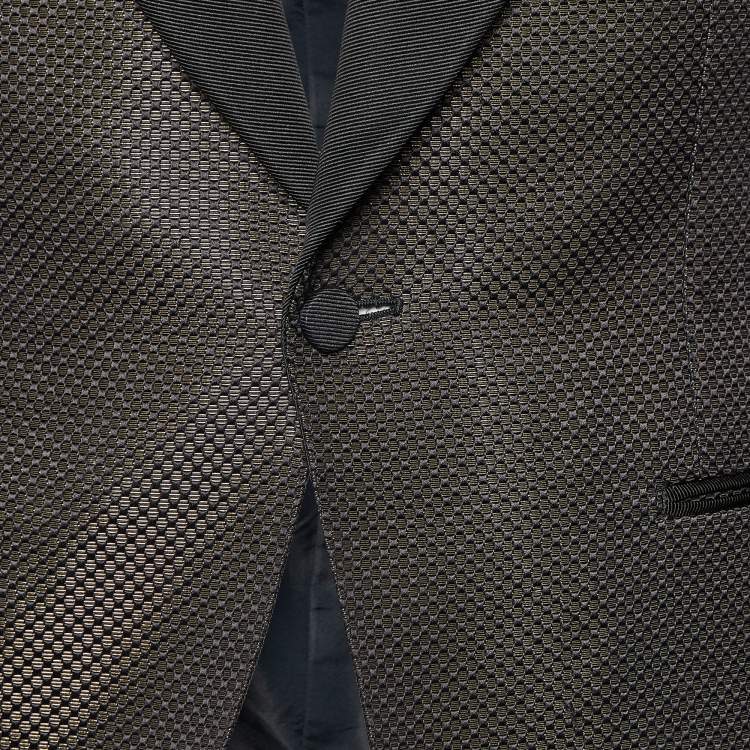 Pre Owned Tom Ford Black Brocade Cotton & Silk Blazer S