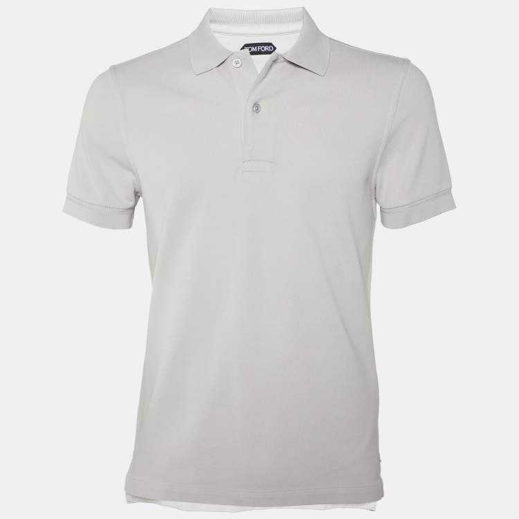 مملوكة مسبقًا Tom Ford Beige Cotton Pique Polo T-Shirt M