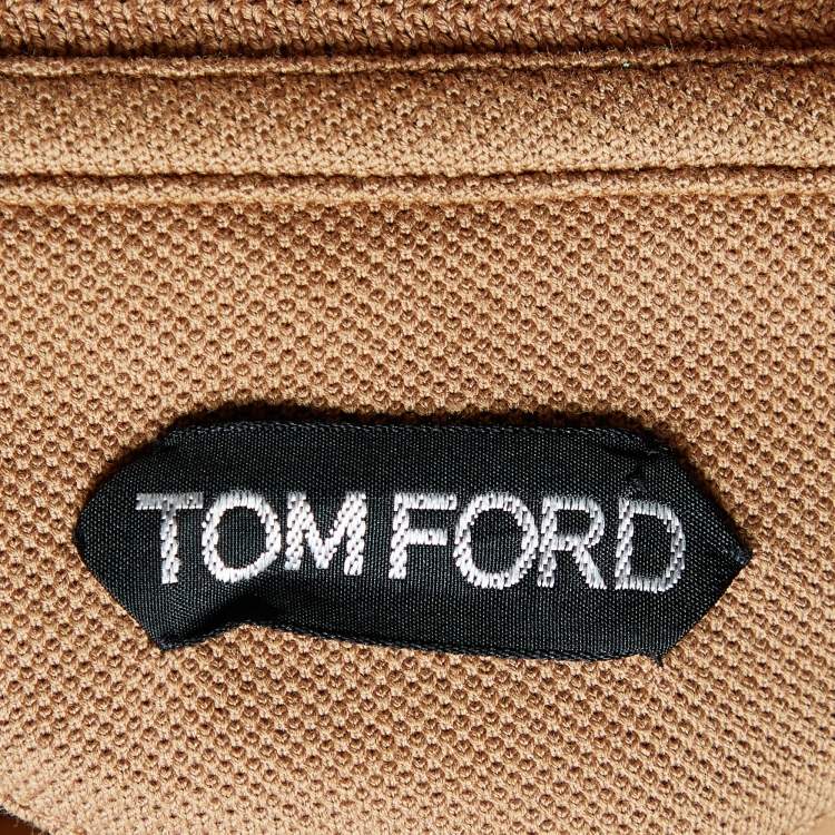 Pre Owned Tom Ford Brown Cotton Pique Polo T-Shirt M