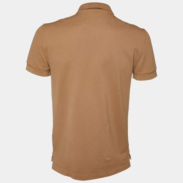 Pre Owned Tom Ford Brown Cotton Pique Polo T-Shirt M